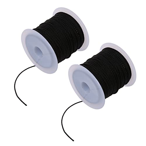 Nicfaky 2 schwarze gewachste Baumwollperlen Schnur Schnur 1 mm HOT von Nicfaky