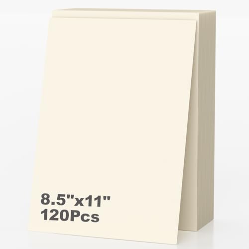 120 Blatt Karton, 21,6 x 27,9 cm, schweres Einband, cremefarbenes Kartonpapier, 8,5 x 11, 190 g/m², elfenbeinfarbenes Kartonpapier für Hochzeitseinladungen, elegantes Schreibwaren, Scrapbooking und 120 Blatt Karton, 21,6 x 27,9 cm, schweres Einband, cremefarbenes Kartonpapier, 8,5 x 11, 190 g/m², elfenbeinfarbenes Kartonpapier für Hochzeitseinladungen, elegantes Schreibwaren, Scrapbooking und von Nichela