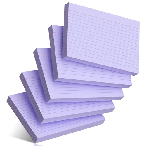 Karteikarten, 10,2 x 15,2 cm, liniert, lila, linierte Karteikarten für Schule, Uni, Büro und Zuhause, langlebige Aufgabenliste, Notizkarten mit linierten Linien, 5 Stück mit 40 Stück Karteikarten, 10,2 x 15,2 cm, liniert, lila, linierte Karteikarten für Schule, Uni, Büro und Zuhause, langlebige Aufgabenliste, Notizkarten mit linierten Linien, 5 Stück mit 40 Stück von Nichela