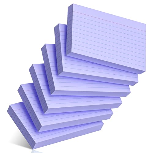 Karteikarten, 7,6 x 12,7 cm, liniert, lila, Karteikarten, College, liniert für Schule, Uni, Büro und Zuhause, langlebige Aufgabenliste, Notizkarten mit linierten Linien, 300 Stück von Nichela