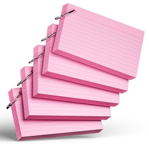 Karteikarten mit Ring, 7,6 x 12,7 cm, schwere, linierte Karteikarten, Lernkarten für Schul- und Bürobedarf und Heimorganisation, langlebige Notizkarten mit linierten Linien, 250 Stück Karteikarten mit Ring, 7,6 x 12,7 cm, schwere, linierte Karteikarten, Lernkarten für Schul- und Bürobedarf und Heimorganisation, langlebige Notizkarten mit linierten Linien, 250 Stück von Nichela