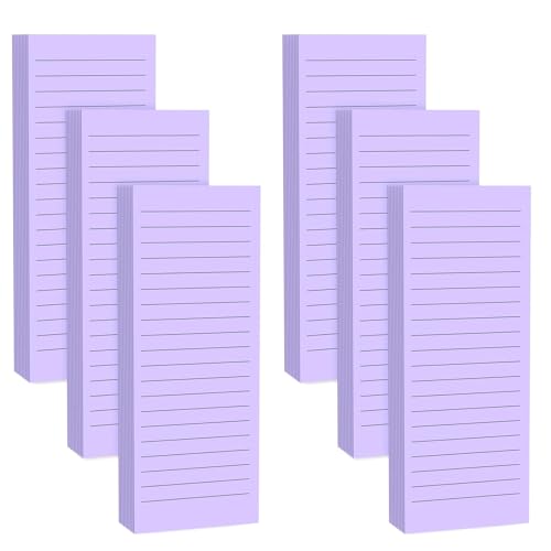 Magnetische Notizblöcke für Kühlschrank mit vollständiger Magnetrückseite, 180 Blatt, lila liniert, Kühlschrank-Notizblock, 30 Blatt pro Block für Einkaufsliste, Büro, Zuhause, To-Do-Listen und Memos von Nichela