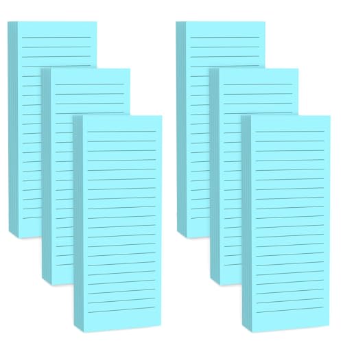 Magnetische Notizblöcke für Kühlschrank mit vollständiger magnetischer Rückseite, 180 Blatt, blau liniert, Kühlschrank-Notizblock, 30 Blatt pro Block für Einkaufsliste, Büro, Zuhause, To-Do-Listen und von Nichela