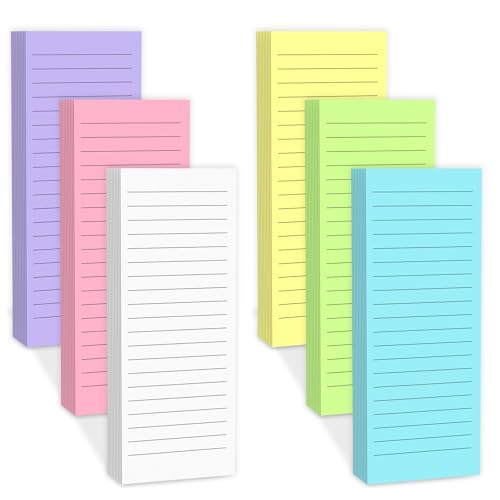 Magnetische Notizblöcke für Kühlschrank mit vollständiger magnetischer Rückseite, 180 Blatt, farbig liniert, Kühlschrank-Notizblock, 30 Blatt pro Block für Einkaufsliste, Büro, Zuhause, To-Do-Listen von Nichela