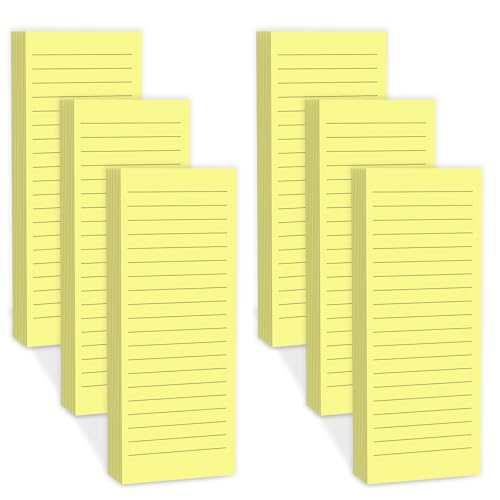 Magnetische Notizblöcke für Kühlschrank mit vollständiger magnetischer Rückseite, 180 Blatt, gelb liniert, Kühlschrank-Notizblock, 30 Blatt pro Block für Einkaufsliste, Büro, Zuhause, To-Do-Listen und von Nichela