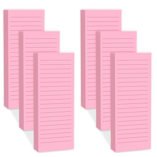Magnetische Notizblöcke für Kühlschrank mit vollständiger magnetischer Rückseite, 180 Blatt, rosa liniert, Kühlschrank-Notizblock, 30 Blatt pro Block für Einkaufsliste, Büro, Zuhause, To-Do-Listen und von Nichela