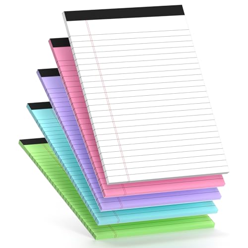 Notizblöcke, 12,7 x 20,3 cm, kleine Rechtsblöcke, 12,7 x 20,3 cm, farbige Notizblöcke, 12,7 x 20,3 cm, mikroperforierte Schreibblöcke, liniert, 30 Blatt, Notizbuch für Studium, To-Do-Listen, Schul von Nichela