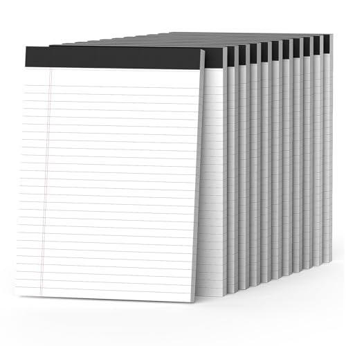 Notizblöcke, 21,6 x 27,9 cm, breit liniert, 21,6 x 27,9 cm, mikroperforierte Schreibblöcke, Notizblöcke aus Papier, liniert, weißes Papier, 30 Blatt pro Notizblock für Büro- und Schulbedarf, 12 Stück Notizblöcke, 21,6 x 27,9 cm, breit liniert, 21,6 x 27,9 cm, mikroperforierte Schreibblöcke, Notizblöcke aus Papier, liniert, weißes Papier, 30 Blatt pro Notizblock für Büro- und Schulbedarf, 12 Stück von Nichela