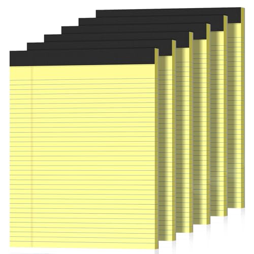 Notizblöcke, 21,6 x 27,9 cm, liniert, gelb, 21,6 x 27,9 cm, mikroperforierter Notizblock, insgesamt 300 Blatt, liniertes Schreibpapier, Notizbuch für Büro, Schulbedarf und To-Do-Listen, 6 Stück Notizblöcke, 21,6 x 27,9 cm, liniert, gelb, 21,6 x 27,9 cm, mikroperforierter Notizblock, insgesamt 300 Blatt, liniertes Schreibpapier, Notizbuch für Büro, Schulbedarf und To-Do-Listen, 6 Stück von Nichela