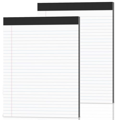 Notizblöcke, 21,6 x 27,9 cm breit, liniert, 100 Blatt (50/Block) mit mikroperforiertem Notizblock und Spanplattenrückseite, To-Do-Listen, dick liniert, Schreibpapier, Notizbuch für Schule und von Nichela