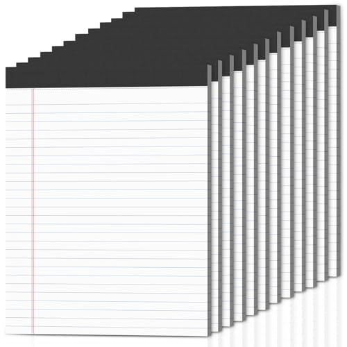 Notizblöcke, 21,6 x 27,9 cm breit, liniert, 600 Blatt (50/Block) mit mikroperforiertem Notizblock und Spanplattenrückseite, To-Do-Listen, dick liniert, Schreibpapier, Notizbuch für Schule und von Nichela