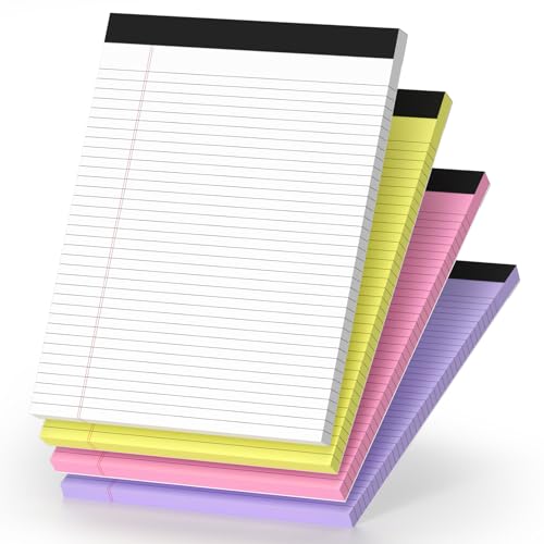 Notizblöcke, liniert, 21,6 x 27,9 cm, liniertes Papier, Spanplattenrückseite, mikroperforiertes Notizpapier, für Büro- und Schulbedarf, 50 Blatt/Block, 21,6 x 27,9 cm, 4 Stück Notizblöcke, liniert, 21,6 x 27,9 cm, liniertes Papier, Spanplattenrückseite, mikroperforiertes Notizpapier, für Büro- und Schulbedarf, 50 Blatt/Block, 21,6 x 27,9 cm, 4 Stück von Nichela