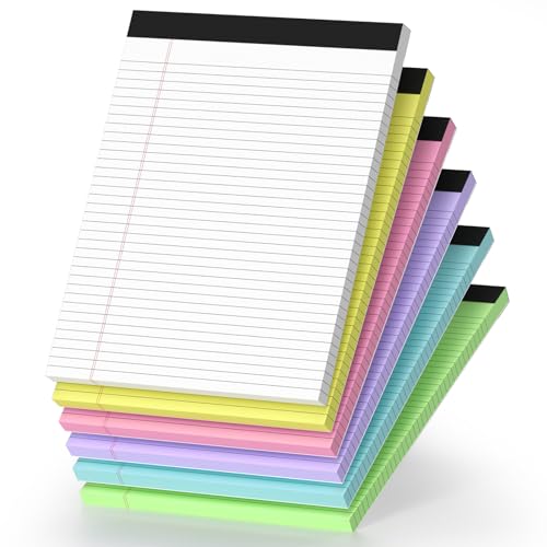 Notizblöcke, liniert, 21,6 x 27,9 cm, liniertes Papier, Spanplattenrückseite, mikroperforiertes Notizpapier, für Büro- und Schulbedarf, 50 Blatt/Block, 21,6 x 27,9 cm, 6 Stück Notizblöcke, liniert, 21,6 x 27,9 cm, liniertes Papier, Spanplattenrückseite, mikroperforiertes Notizpapier, für Büro- und Schulbedarf, 50 Blatt/Block, 21,6 x 27,9 cm, 6 Stück von Nichela