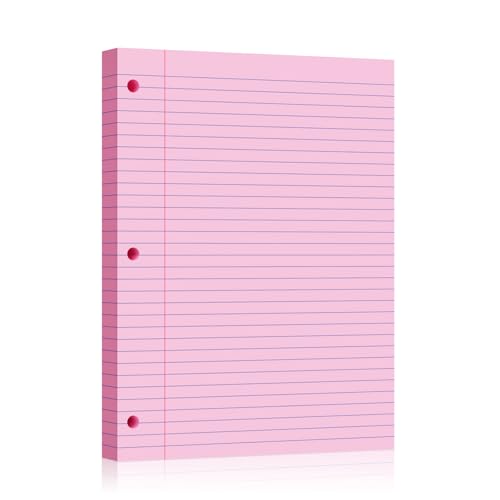Rosa Loseblattpapier, 100 Blatt, 20,3 x 26,7 cm, College-liniert, 3-fach gelocht, Notizpapier für 3-Ringbinder, Notizblock, Schreibnotizblöcke, To-Do-Listen für Büro- und Schulbedarf Rosa Loseblattpapier, 100 Blatt, 20,3 x 26,7 cm, College-liniert, 3-fach gelocht, Notizpapier für 3-Ringbinder, Notizblock, Schreibnotizblöcke, To-Do-Listen für Büro- und Schulbedarf von Nichela