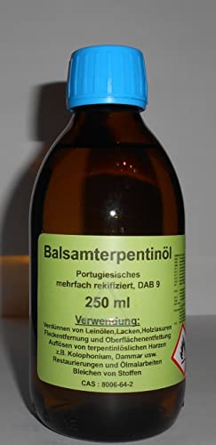 250 ml Hochwertiges Portugiesisches Balsam Terpentinöl DAB 9, farblos, mehrfach rektifiziert von Nicht Zutreffend
