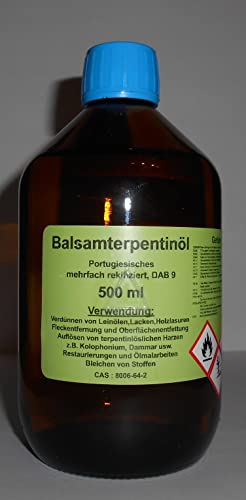 500 ml Hochwertiges Portugiesisches Balsam Terpentinöl DAB 9, farblos, mehrfach rektifiziert von Nicht Zutreffend
