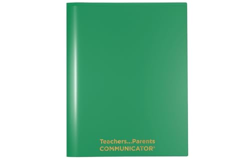 Nicky's Folders® English Communicator, Aktenmappe Eltern-Lehrer-Ordner, patentierter reißfester, flexibler Kunststoff, 2 Innentaschen, 2 Außenhüllen, Briefgröße, einfarbig, 24 Stück, Metallic-Grün von Nicky's Folders