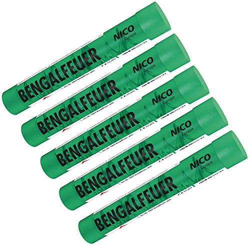 Bengalfeuer Grün 5 Stück Bengalfeuer Nico Bengalen Bengalo Feuerwerk (Grün, 5) von Nico Europe