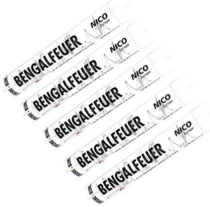 Bengalfeuer Weiß 5 Stück Bengalfeuer Nico Bengalen Bengalo Feuerwerk (Weiß, 5) von Nico Europe