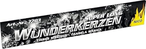Nico 200 Stück 30 cm Weiße Schwelende Feuer Wunderkerzen (25 Faltschachteln mit je 8 Stück, Brenndauer: ca. 60 Sek., Dekoration für Feier/Fest) von Nico