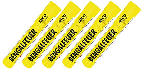 Nico 5 Stück Bengalfeuer gelb Jugendfeuerwerk Feuerwerk Bengalos von Nico