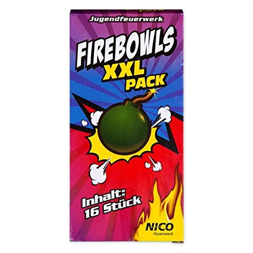 nico Firebowls XXL 96St. 6x16 St. Bodenfeuerwerk, Jugendfeuerwerk, f. Party, Geburtstag, Silvester von Aktivhandel von Nico