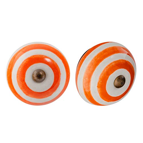 Nicola Spring Möbelknöpfe aus Keramik - Streifen-Design - Orange - 12 Stück Nicola Spring Möbelknöpfe aus Keramik - Streifen-Design - Orange - 12 Stück von Nicola Spring
