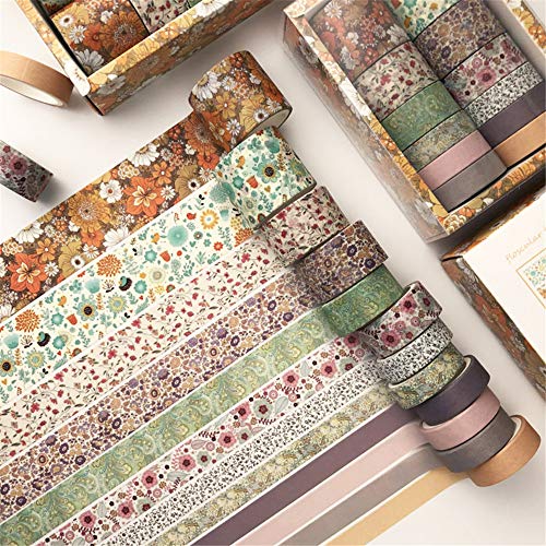 Nicole Knupfer 12er Set Washi Tape, Masking Tape Klebebänder Set Dekoratives Klebeband für DIY Scrapbooking (D) von Nicole Knupfer