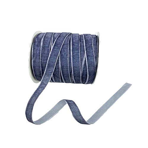 Nicole Knupfer 200 Meter Samtband Schleifenband, 10mm Breite Samtbandrolle Samt Dekoband Geschenkband Schmuckband für DIY Basteln Geschenk (Grau Blau) von Nicole Knupfer