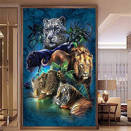 Nicole Knupfer 5D DIY Diamant Painting Set,Tiger,Löwe,Leopard Full Bohrer Handgemacht Diamond Malerei Wohnzimmer Schlafzimmer Wanddekoration (70x120cm) von Nicole Knupfer