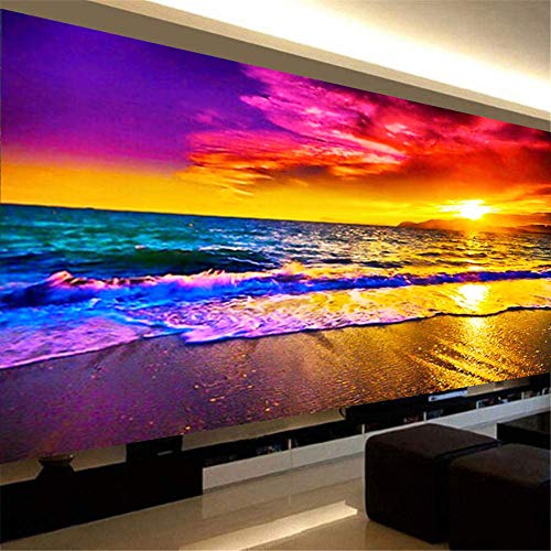 Nicole Knupfer 5D DIY Diamond Malerei Sonnenuntergang Leuchten Diamant Painting Set Full Gross Wohnzimmer Schlafzimmer (120x50cm) von Nicole Knupfer