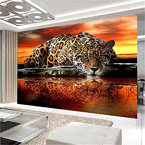 Nicole Knupfer 5D DIY Diamond Painting Kits,Leopard Full Bohrer Handgemachtes Crystal Strass Stickerei Cross Stitch Home Wanddekoration (60x40cm) von Nicole Knupfer