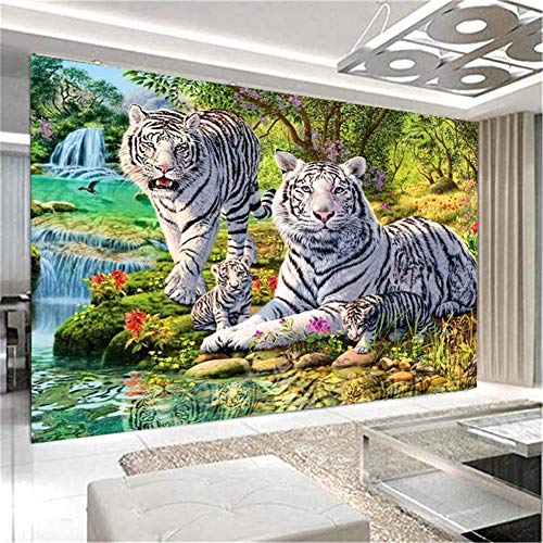 Nicole Knupfer 5D DIY Diamond Painting Tiger Set DIY 5D Diamant Malerei Tier Kits Runde Vollbohr Strass Stickerei Kreuzstich Bilder für Wohnwanddekor (70x50cm) von Nicole Knupfer