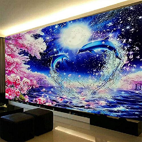 Nicole Knupfer 5D Diamant Painting Kit DIY Full Bohrer Diamond Malerei Whales Handgemachtes Naturlandschaft Wohnzimmer Wanddekoration (120x50cm) von Nicole Knupfer