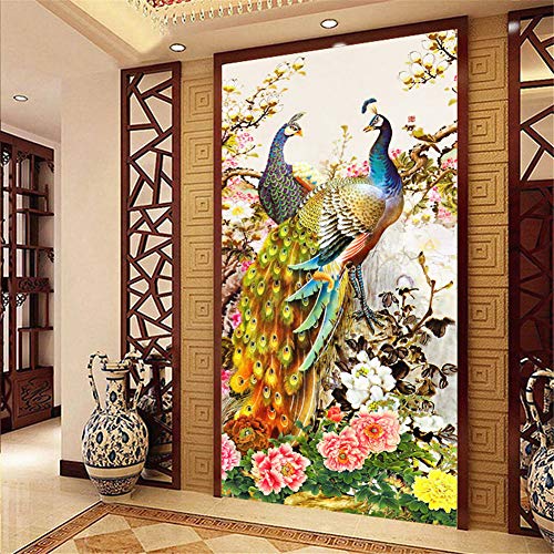 Nicole Knupfer 5D Diamant Painting Set, Pfau Full Bohrer Diamond Painting Kits, Strass Stickerei Malerei Bilder Wandkunst für Home Wanddekoration (55 x 90 cm) von Nicole Knupfer