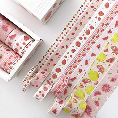8 Rollen Washi Tape Set, Dekoratives Klebeband, DIY Papier Tape,Kollektion für Bastler, verschönert Journals, Karten und Scrapbooking (E) von Nicole Knupfer