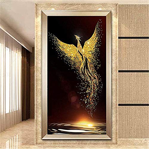 Nicole Knupfer DIY 5D Diamant Painting,Goldener Phönix Kristall Strass Diamant Malerei Stickerei Bilder Kunst Handwerk für Home Wall Decor Wandbehang (50x100cm) von Nicole Knupfer