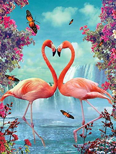 Nicole Knupfer DIY Diamant Malerei 5d Diamond Painting Pink Flamingo Stickerei Malerei Kreuzstich Wanddekoration Kristall Strass Kunst Handwerk 30 * 40cm (K) von Nicole Knupfer