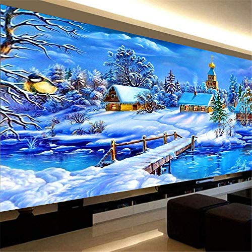 Nicole Knupfer DIY Schneeszene 5D Diamond Painting Full Bohrer Diamant Malerei Stickerei Bilder Wohnzimmer Wanddekoration (120X70cm) von Nicole Knupfer