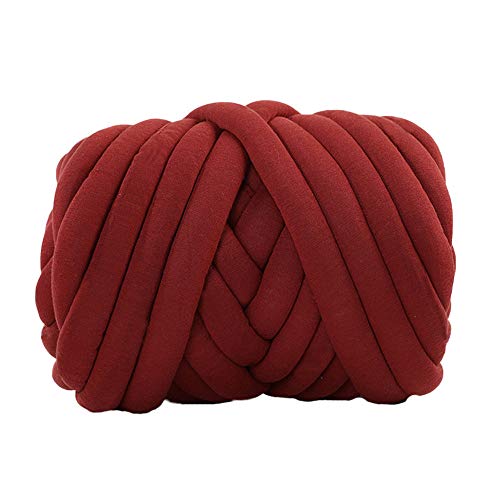 Nicole Knupfer Garn Wolle Chunky Garn Super Soft Arm DIY Hand Stricken Decke Roving Häkeln Garn (Weinrot) von Nicole Knupfer