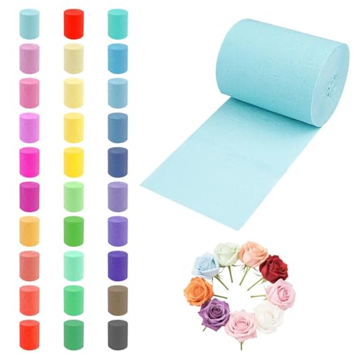 Nicphyn 30 Farben Krepppapier Bunt, Kreppband Bunt, Floristenkrepp, Krepppapier Pastell Regenbogen, Crepe Band, Rainbow Crepe Papier Streamers, Pastel Streamers, für Die Hochzeitsdekoration (10m×5cm) Nicphyn 30 Farben Krepppapier Bunt, Kreppband Bunt, Floristenkrepp, Krepppapier Pastell Regenbogen, Crepe Band, Rainbow Crepe Papier Streamers, Pastel Streamers, für Die Hochzeitsdekoration (10m×5cm) von Nicphyn