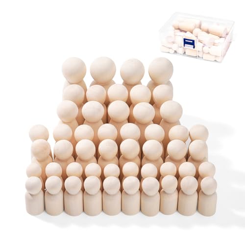 Nicphyn 50 Stück Holzfiguren zum Bemalen, Spielfiguren Holz, Holzkegel, Holzfiguren Menschen, Unvollendete Holzkegel, Holzfiguren Puppen, Holz Spielfiguren für DIY Basteln, Malen und Weihnachten Nicphyn 50 Stück Holzfiguren zum Bemalen, Spielfiguren Holz, Holzkegel, Holzfiguren Menschen, Unvollendete Holzkegel, Holzfiguren Puppen, Holz Spielfiguren für DIY Basteln, Malen und Weihnachten von Nicphyn