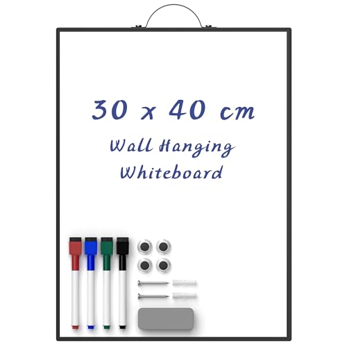 Nicpro A3-Whiteboard zum Aufhängen, 30 x 40 cm, magnetisches, trocken abwischbares Whiteboard mit 4 Stiften, 4 Magneten, Radiergummi, tragbares, schwarzes Aluminium-Rahmenbrett für Kinder, Zeichnen Nicpro A3-Whiteboard zum Aufhängen, 30 x 40 cm, magnetisches, trocken abwischbares Whiteboard mit 4 Stiften, 4 Magneten, Radiergummi, tragbares, schwarzes Aluminium-Rahmenbrett für Kinder, Zeichnen von Nicpro