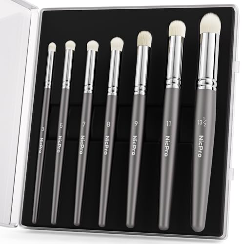 Nicpro Drybrush Set, Hobby Modell Malpinselset, 7 Stück Miniature Pinsel Set, mit Aufbewahrungsbox, Trockenpinsel für Tischplatte, Miniaturmalerei, Modell von Nicpro