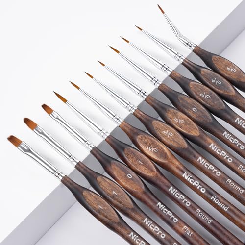 Nicpro Modellbau Pinsel– 11-teiliges Feine Pinsel Set für Acryl, Öl, Aquarell, Mikro Detailpinsel für Modellbau, Miniaturmalerei, Kunstmalerei, Feindetailmalerei, Malen nach Zahlen und Basteln Nicpro Modellbau Pinsel– 11-teiliges Feine Pinsel Set für Acryl, Öl, Aquarell, Mikro Detailpinsel für Modellbau, Miniaturmalerei, Kunstmalerei, Feindetailmalerei, Malen nach Zahlen und Basteln von Nicpro
