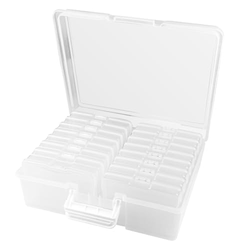 Nicrulp Fotobox Aufbewahrungsbox, Foto Organizer Box, Fotoboxen Zur Aufbewahrung, Fotoaufbewarungsbox, Fotoaufbewahrungsbox, Foto-Organizer aus Kunststoff für Karten, Handwerk, Aufkleber von Nicrulp