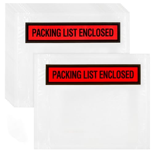 Nicunom 1000 Stück Packlistenumschläge, 11,4 x 14 cm, transparent, selbstklebend, für Rechnungen, Verpackung, Umschlag, Versandetiketten, Toplader, Verpackungsliste, beiliegende Taschen für den von Nicunom