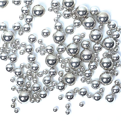 150 Stück schwimmende Perlen, Vasenfüller, ohne Loch, Perlen, Vase, Zuhause, Hochzeit, Tafelaufsatz, Dekoration, 8/14/20 mm, Silber 150 Stück schwimmende Perlen, Vasenfüller, ohne Loch, Perlen, Vase, Zuhause, Hochzeit, Tafelaufsatz, Dekoration, 8/14/20 mm, Silber von Nideen