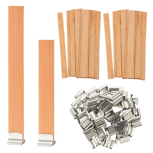 Holzdochte Für Kerzen, Dauerdocht,120 Stück Kerzendocht Set Mit 60 Holzdochten Und 60 Metallständer, Ideal Für DIY Kerzenherstellung, Kerzendochte für Kerzen,Home Decor Und Geschenkideen Holzdochte Für Kerzen, Dauerdocht,120 Stück Kerzendocht Set Mit 60 Holzdochten Und 60 Metallständer, Ideal Für DIY Kerzenherstellung, Kerzendochte für Kerzen,Home Decor Und Geschenkideen von NieYat