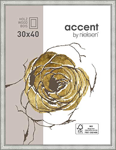 accent by nielsen Holz Bilderrahmen Ascot, 30x40 cm, Silber von accent by nielsen